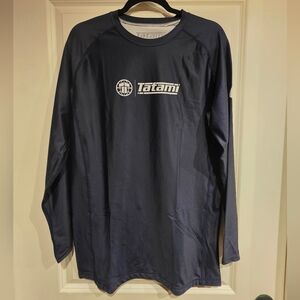 Mens Tatami Fightwear Impact Navy LS Rashguard 2XL New W/ Tags